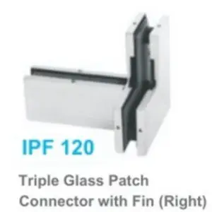 Triple Glass Patch Connector with Fin ( Right )